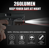 COMBO 650nm Red Laser and 260lm Flashlight with Picatinny Rail Mount on it