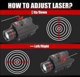 COMBO 650nm Red Laser and 260lm Flashlight with Picatinny Rail Mount on it