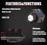 COMBO 650nm Red Laser and 260lm Flashlight with Picatinny Rail Mount on it