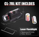 COMBO 650nm Red Laser and 260lm Flashlight with Picatinny Rail Mount on it