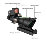 Solar Power 4x32 Real Red Fiber Optics Sight Magnification Red Chevron Reticle Tactical Optical Sight and with RMR and Iron Sight